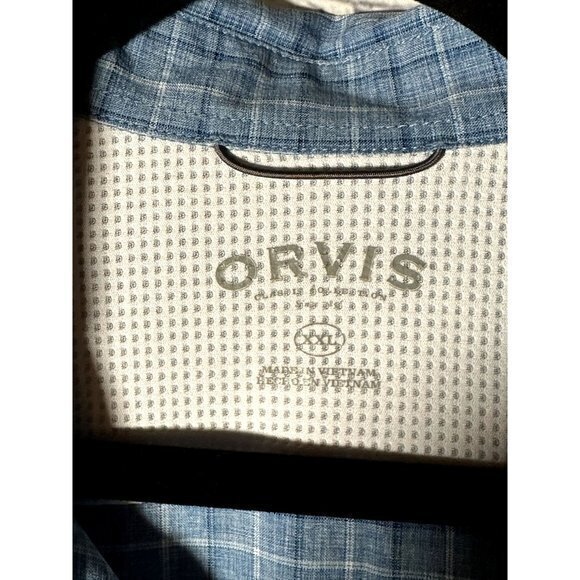 ORVIS MENS SHORT SLEEVE PLAID BUTTON‎ FRONT SHIRT (XXL) EUC GENTLY WORN G-98 - Picture 2 of 5